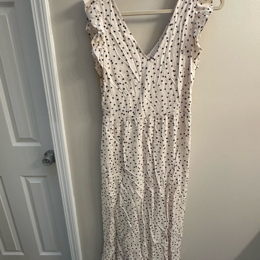 Elegant Cream Polka Dot Dress